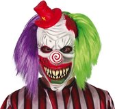 Fiestas Guirca Hoofdmasker Enge Clown Latex Wit/paars/groen One-size