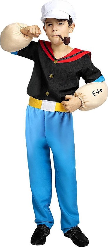 FUNIDELIA Popeye Kostuum voor jongens - Maat: 107 - 113 cm - Blauw