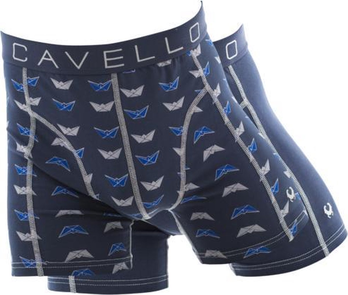 Cavello 2- pack heren boxershort Origami - XXL - Blauw