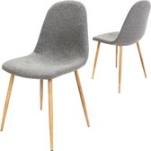 Design stoel (set van 4) met stofbekleding in lichtgrijs
