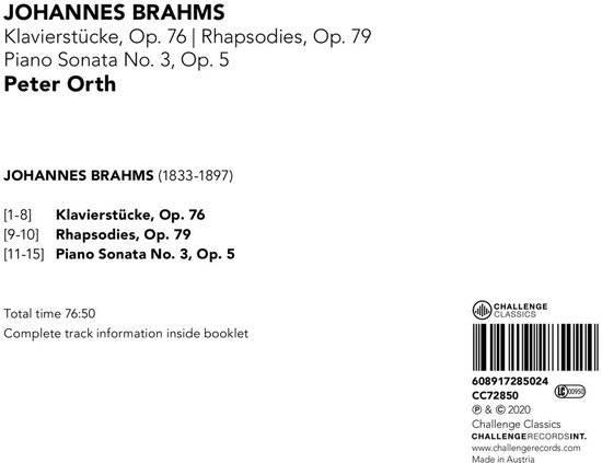 Klavierstücke, Op. 76 | Rhapsodies, Op. 79 | Pian