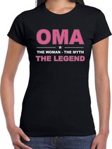 Oma the woman the myth the legend t-shirt voor dames - zwart - verjaardag / Moederdag - cadeau shirt / t-shirt XL