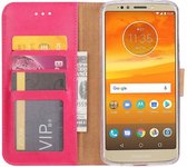 Motorola Moto E5 Plus Hoesje portemonnee case / geschikt voor 3 pasjes Pink