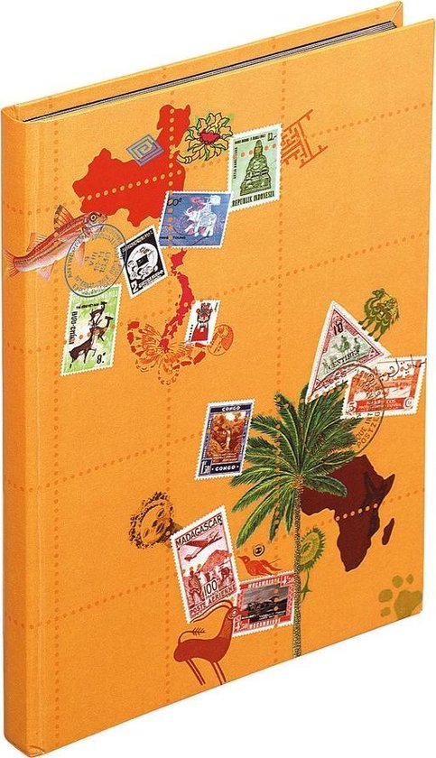 Thumbnail van een extra afbeelding van het spel 5x Postzegelalbum met klassieke kaft - 16 zwarte bladen - 9 banden - 22 ,5x30,5cm, Geass. Designs