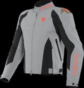 Dainese Indomita D-Dry XT Frost Gray Black Matt Fluo Red Textile Motorcycle Jacket 56