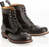 ROKKER Frisco Brogue Black Motorcycle Boots 43