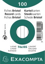 10x Pak 100 steekkaarten in folie - bristol gelijnd niet geperforeerd 100x150mm74x105mm, Wit