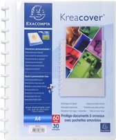 4x Kreacover® Showalbum met ringen en uitneembare tassen - 30 tassen - 60 zichten - A4 -, Wit