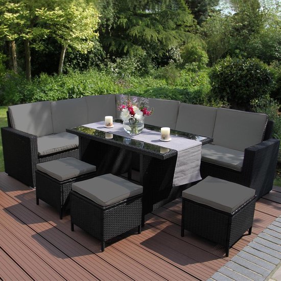 Jardí Outdoor Garden Rattan Furniture Set / Black