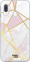 HappyCase Samsung Galaxy A40 Hoesje Flexibel TPU Roze Marmer Print