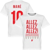 Liverpool Allez Allez Allez Mane 10 T-Shirt - Wit - S