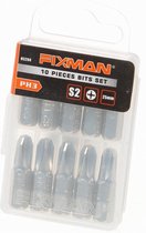 Fixman Bitset 1/4" PH 3 x 25mm blister van 10 bits