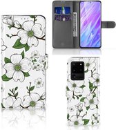 Flip Case Geschikt voor Samsung Galaxy S20 Ultra Hoesje Dogwood Flowers