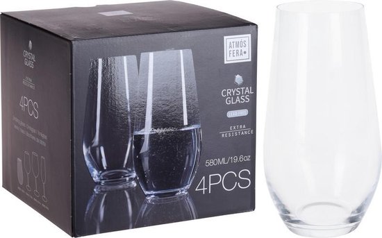 8x Tumbler grote waterglazen/drinkglazen - 580 ml - Luxe drinkglazen -  Kristal glas -... | bol.com