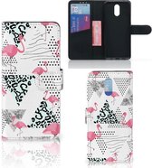 Nokia 2.3 Telefoonhoesje met Pasjes Flamingo Triangle