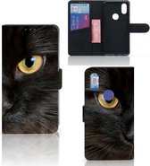 Portefeuille Xiaomi Mi Mix 2s Etuis Portefeuille Compatible avec Cuir Flip Cover Fermeture magnétique pour Chat Noir