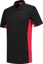 Tricorp Poloshirt Bicolor 202004 Zwart/Rood - Maat XXL