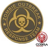 Zombie Outbreak * Response Team 3D PVC patch embleem bruin met klittenband