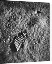 Apollo 11 lunar footprint (maanlanding) - Foto op Plexiglas - 60 x 60 cm
