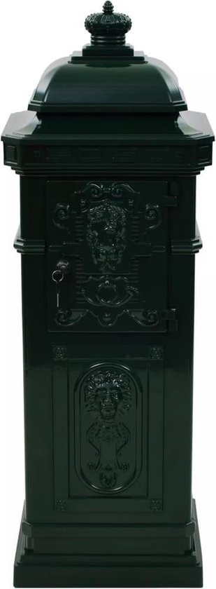 vidaXL Pilaar brievenbus vintage stijl roestbestendig aluminium groen