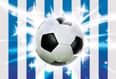 Fotobehang Vlies | Voetbal | Blauw, Wit | 368x254cm (bxh)