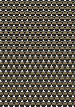 Cadeaupapier Driehoeken Zwart Goud- Breedte 70 cm - 200m lang