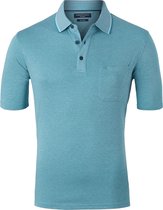 CASA MODA comfort fit poloshirt - turquoise melange -  Maat: 6XL