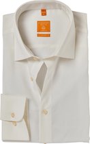 Redmond modern fit overhemd - beige - Strijkvriendelijk - Boordmaat: 45/46