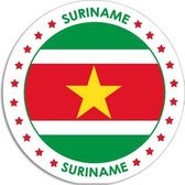 10x Suriname sticker rond 14,8 cm - Surinaamse vlag - Landen thema decoratie feestartikelen/versieringen
