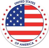 10x Verenigde Staten/USA sticker rond 14,8 cm - Amerikaanse vlag - Landen thema decoratie feestartikelen/versieringen