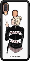 Samsung A40 hoesje - Badass babe blondine | Samsung Galaxy A40 case | Hardcase backcover zwart