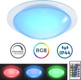 B.K.Licht - RGB Badkamerverlichting - Plafonnière - dimmbar - plafondlamp - badkamerlamp - IP44 - ronde - Ø36cm - met afstandsbediening - met 1 lichtpunt - 800Lm - 3.000K - 12W LED