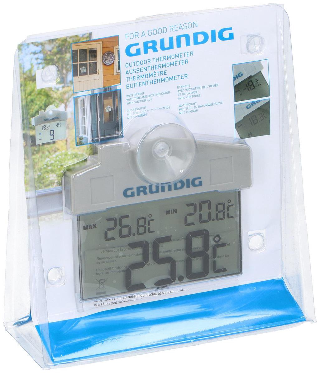 Thermomètre extérieur numérique étanche Grundig avec ventouse