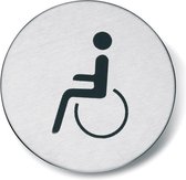 Almar Pictogram rond rolstoel zelfklevend inox