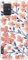 Casetastic Samsung Galaxy A71 (2020) Hoesje - Softcover Hoesje met Design - Cherry Blossoms Peach Print