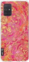 Casetastic Samsung Galaxy A71 (2020) Hoesje - Softcover Hoesje met Design - Hot Pink Barroque Print