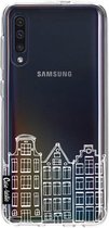 Casetastic Samsung Galaxy A50 (2019) Hoesje - Softcover Hoesje met Design - Amsterdam Canal Houses White Print