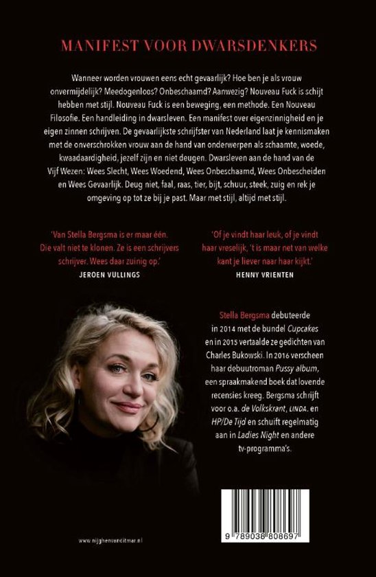 Boekcover met tekst en foto van Stella Bergsma.
