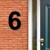Huisnummer Acryl zwart, cijfer 6, Hoogte 16cm - Huisnummers - Huisnummer zwart - Huisnummer modern - Gratis verzending!
