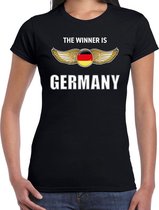 The winner is Germany / Duitsland t-shirt zwart voor dames 2XL