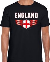 England landen t-shirt Engeland zwart voor heren - Engeland supporter shirt / kleding - EK / WK voetbal L