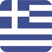 60x Bierviltjes Griekse vlag vierkant - Griekeland feestartikelen - Landen decoratie