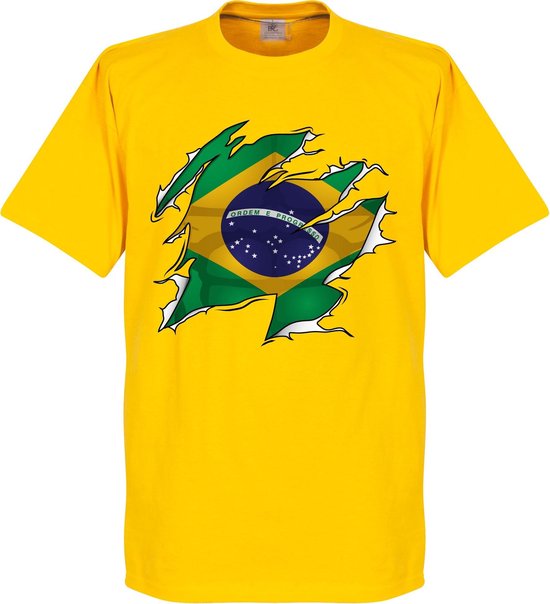 Brazilië Ripped Flag T-Shirt - M
