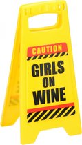 Eddy Toys Waarschuwingsbord Girls On Wine 24,5 Cm Geel