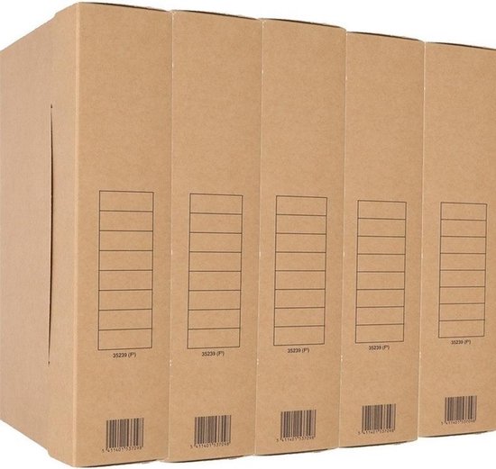 5x Boîte d'archives de bureau en carton 32 x 22 cm - A4 - Archivage -  Fournitures de... | bol.com