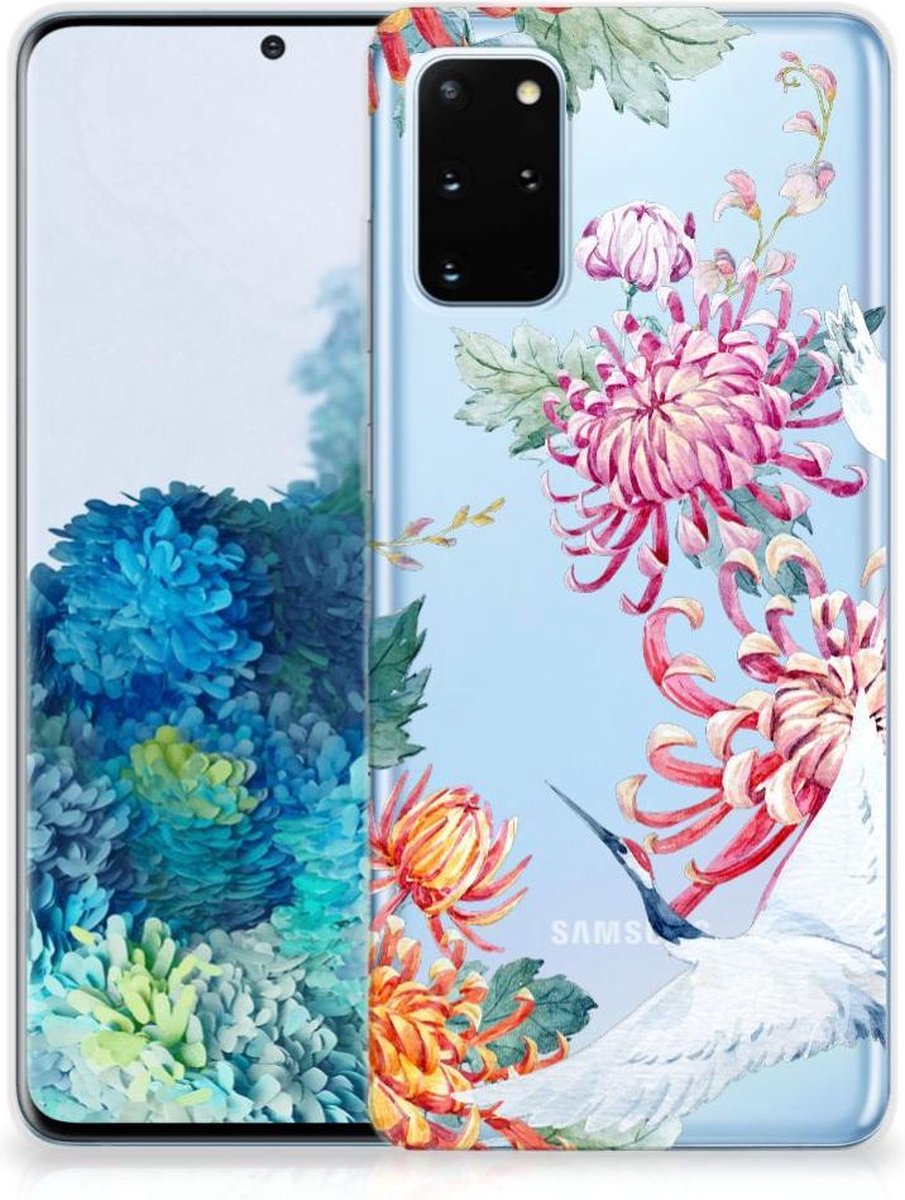 Samsung Galaxy S20 Plus TPU Hoesje Bird Flowers