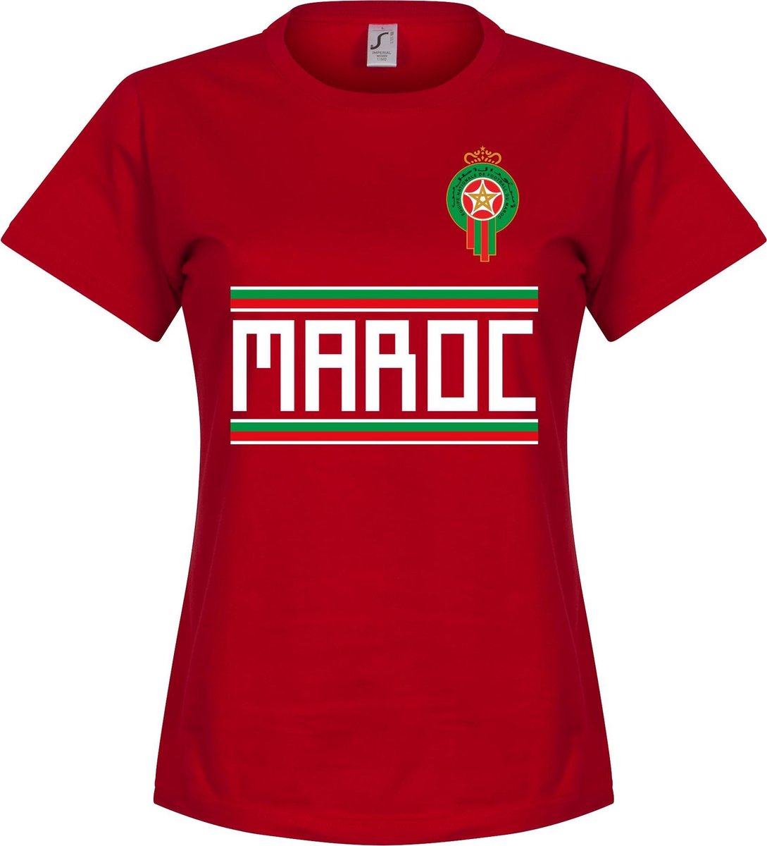 Marokko Dames Team T-Shirt - Rood - L