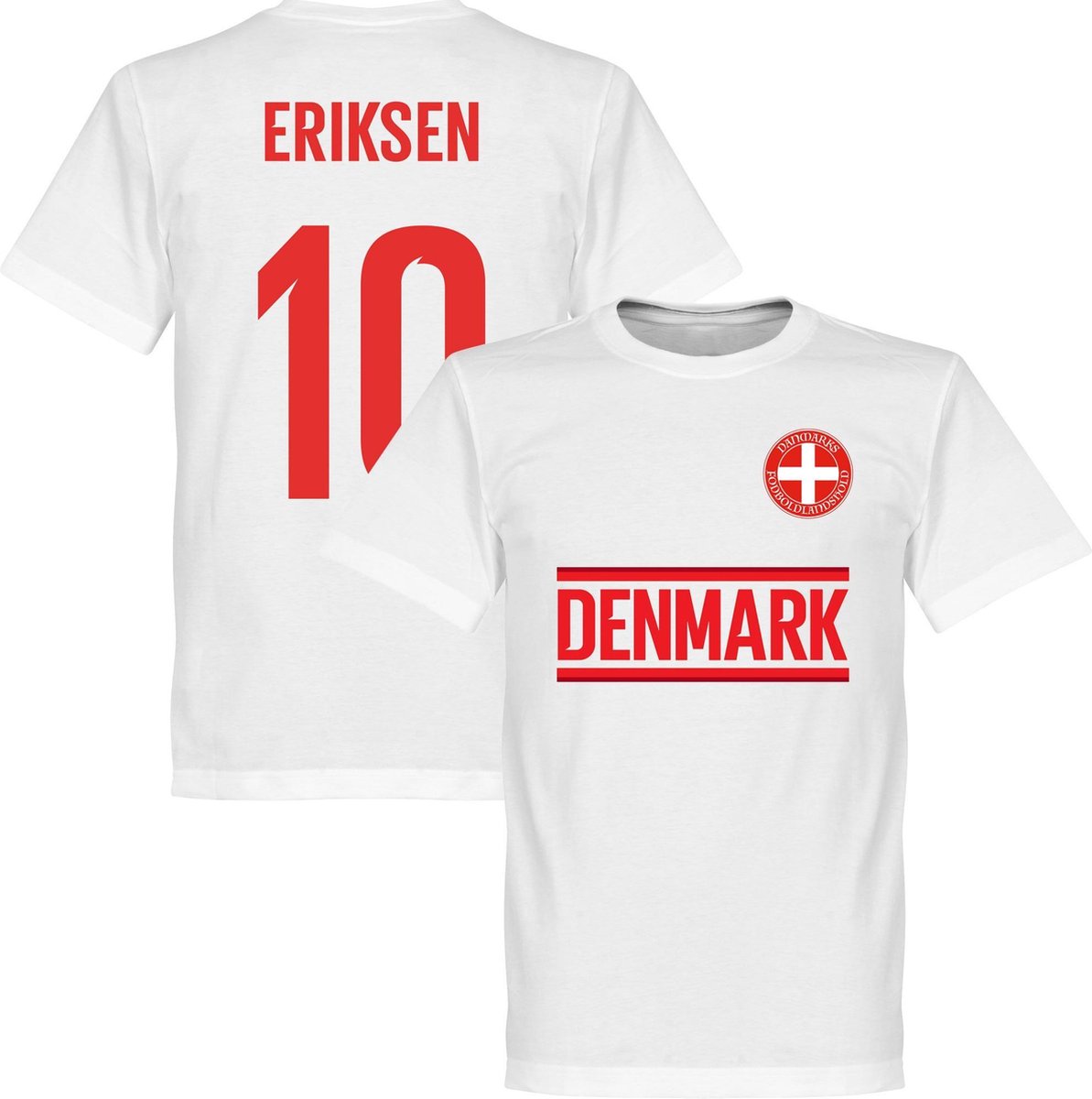 Denemarken Eriksen Team T-Shirt - Wit - XS