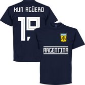 Argentinië Kun Aguero 19 Team T-Shirt - Navy - M