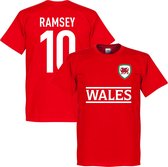 Wales Ramsey 10 Team T-Shirt - Rood - XXL